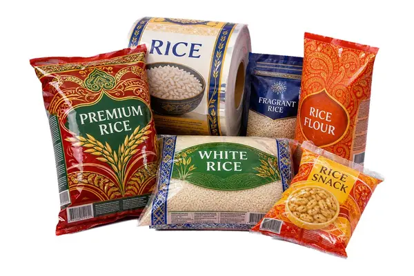 Printed rice packaging bags produced by Top Ten Plastics